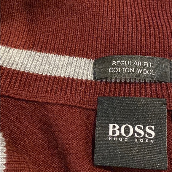Cotton wool HUGO BOSS red pull over red sweater - Picture 5 of 5